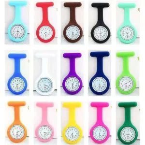 Christmas Gift Nurse watch Medical Silicone Clip Pocket Fashion Brooch Fob Tunic Cover Doctor Silicon Quartz Nursing Lapel Watch with Second Hand Watches NEW