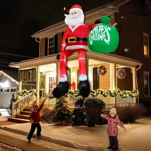 8FT Christmas Inflatables Climbing Santa Outdoor Decorations Inflatable with LED for Blow Up Yard Xmas w241113