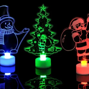 HOT Christmas Decration LED Lights Creative Color Changing Night Light Snowman Santa Claus Tower Christmas Tree Luminous Decors lamp lantern